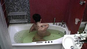 puffy nipple russian teen aurora 18+ skinny blue eyes slippery bath tub nipples wet!