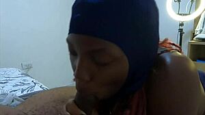 Ebony Bitch Ski Mask Swallows Big Black Cum Deepthroat Sloppy