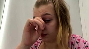 EXTREME TEEN SQUIRTS DILDO IN LOCKER ROOM PUBLIC!