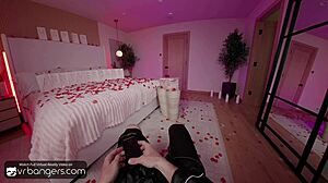 Sexy Redhead Stepdaughter Deepthroats and Rides in Taboo FFM Threesome