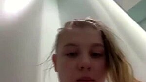 EXTREME TEEN SQUIRTS DILDO IN LOCKER ROOM PUBLIC!
