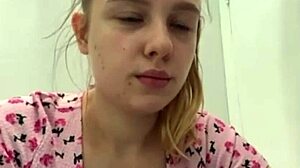 EXTREME TEEN SQUIRTS DILDO IN LOCKER ROOM PUBLIC!