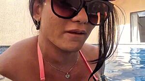 Bianca Naldy Fucks Poolside After Steamy Brazilian Bath