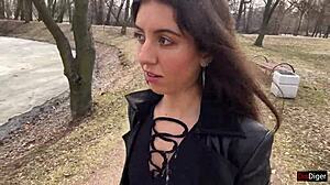 Cum Covered Girl Walks Park Shocking Strangers With Facial Load
