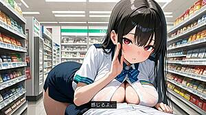 深夜コンビニ巨乳店員がパイズリで誘う... jerk off now? 💦🍈