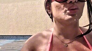 Bianca Naldy Fucks Poolside After Steamy Brazilian Bath