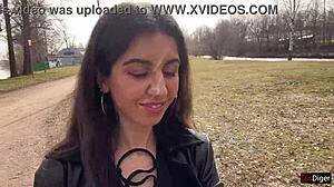 Cum Covered Girl Walks Park Shocking Strangers With Facial Load