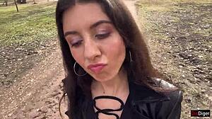 Cum Covered Girl Walks Park Shocking Strangers With Facial Load
