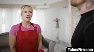 Blonde Maid's All Holes Roughly Double Penetrated Group!