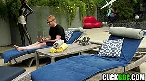 Caged Cuckold Watches Wife's Ass Destroyed by Monster BBC