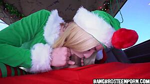 hot xmas teen gets santa's huge cock on the bus 🎅🍆😏