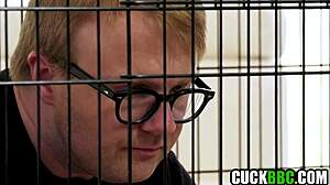 Caged Cuckold Watches Wife's Ass Destroyed by Monster BBC