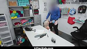caught employee punished garage ripped clothes police domination