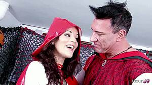 red riding hood parody: slim emo teen's tight ass vs muscled guy's fat cock?