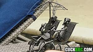 Caged Cuckold Watches Wife's Ass Destroyed by Monster BBC