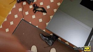 flexible russian teen anal fucked while cuck watches!