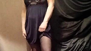 Slave's Bent Over Bondage Striptease Spanking Session