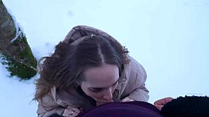 muscular neighbor fills my dripping pussy to brim during snowy forest walk 4k hd