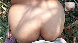 desi village bride licks ass before husband's outdoor anal creampie