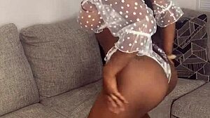 Ebony Divine Fat Ass Cosplay with Fake Tits Black Goddess!