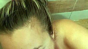 Larissa lovebomb soaks her big tits in an early september golden shower delight.