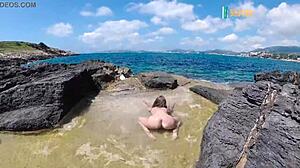 Russian Nudist Sasha Bikeyeva Dances Nude on Mallorca Beach Views