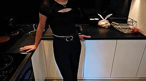 i caught my sexy maid sans panties now she cleans my cock in kitchen roleplay