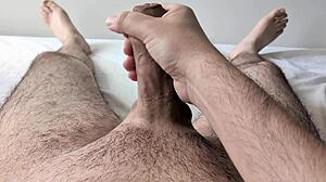 What if jerking your big cock alone in the bedroom close-up turned into the hottest homemade solo session ever?