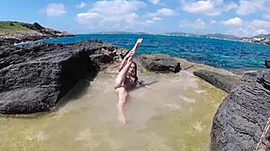 Russian Nudist Sasha Bikeyeva Dances Nude on Mallorca Beach Views
