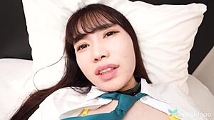 Bold Japanese Brunette Mio Ito Sucks Cock Eagerly Then Rides Lover Passionately In Stockings And Cosplay.