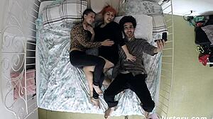 Crazy homemade threesome hairy pussy big ass blowjob group