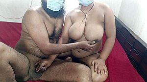 chubby indian mature bounces big natural tits on boyfriend