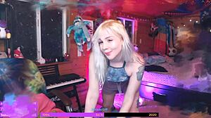 horny blonde camgirl fingers pussy toys ass for viewers