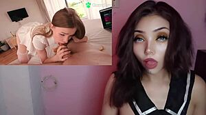 horny latina teen's first anal creampie makes big tits bounce in orgasmic pov.