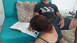 Jassi gulps down every drop after her dirty dorm cock sucking skills shine.