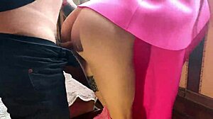 fucked classmate pink dress. skinny teen doggystyle orgasm creampie!