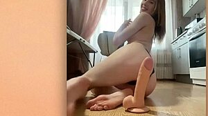 im slurping stepsisters dildo while fingering my tight ass