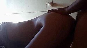 young guy bends over hot latina milf doggystyle in bedroom pov