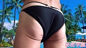 Sexy Thong Bikini Beach Masturbation Fetish Handjob Tease