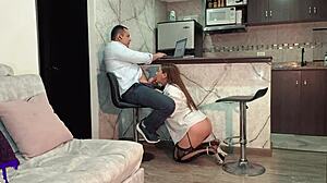 Latina Milf Wife's Video Call Blowjob Leads to Hardcore Doggy Cumshot