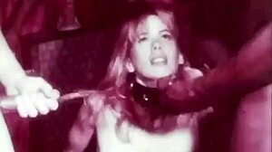 Vintage British gangbang binds hairy women in retro orgy