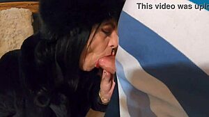 Milfycalla Delivers Deep Blowjob in Fur Coat and Shiny Boots