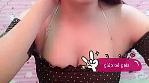 Vietnamese Skirt Hides Red Panties in Teasing Upskirt View