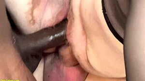 Rough interracial dp wrecks ugly 79yo granny!