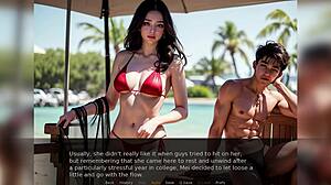 Brunette Big Tits Slut Fucks Dirty on Fantasy Beach