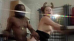 Can spicy ukrainian handle black cock slutting in kitchen?