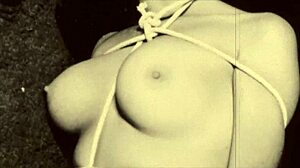 Vintage British gangbang binds hairy women in retro orgy