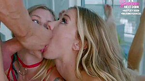 Two Petite 18+ Blondes Share Huge Cock Spit Squirting Deepthroat