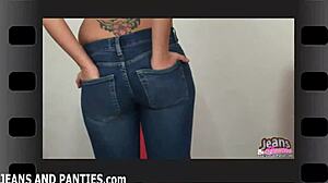 valya strips tight jeans miniskirt teasing next door