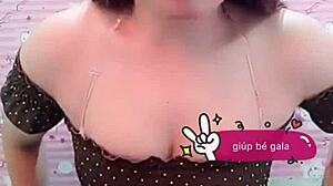 Vietnamese Skirt Hides Red Panties in Teasing Upskirt View